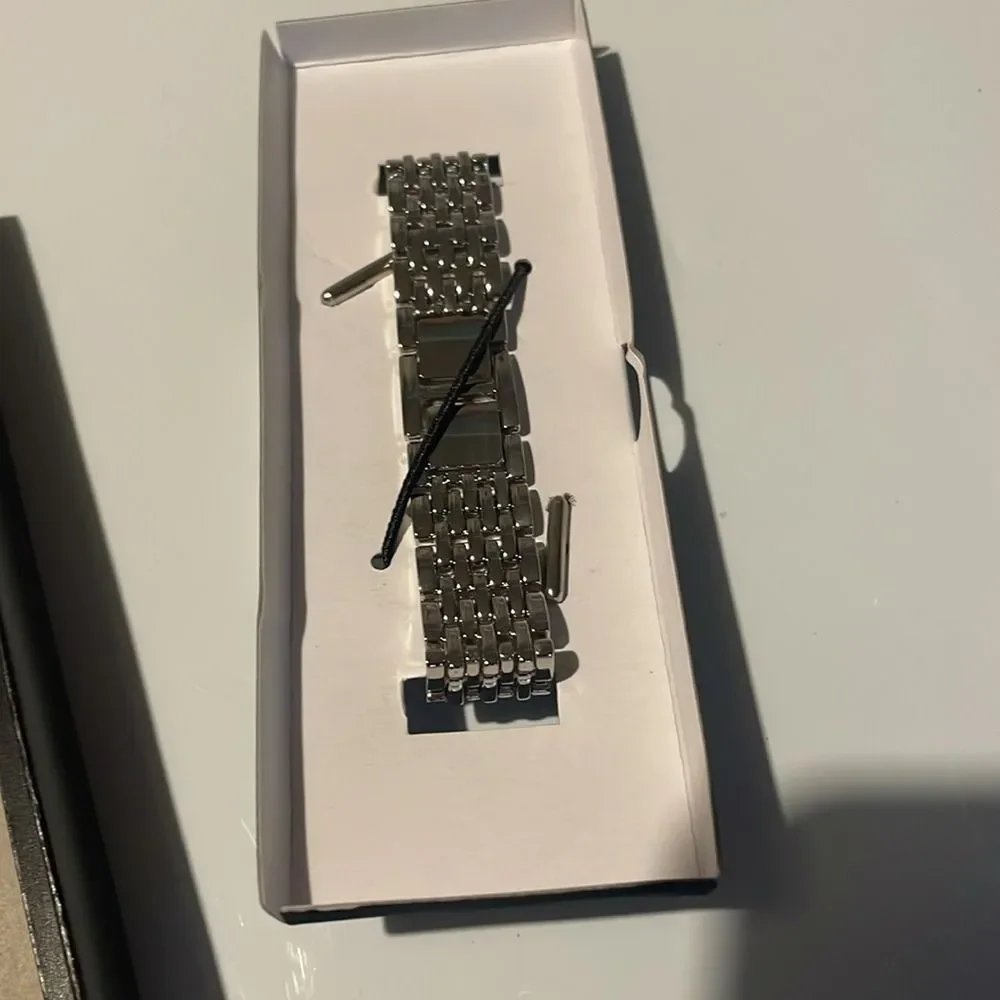 Grazin Women's Silver Tone‎ Rhinestone Bezel Analog Watch New in Box
